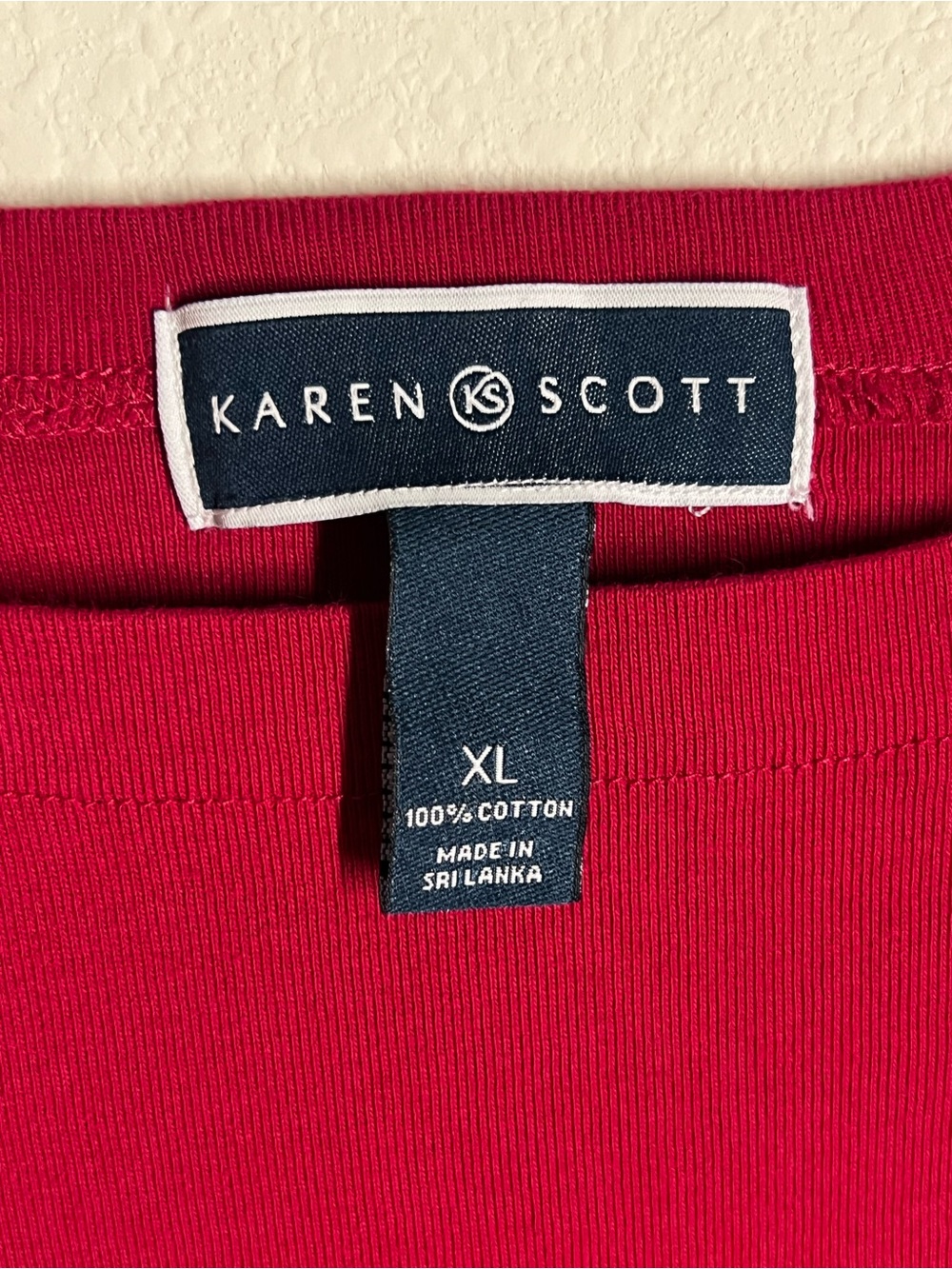 Karen Scott Red Cuffed Short Sleeve Top - Picture 2 of 4